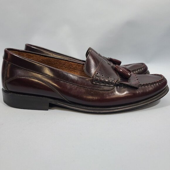Bass Weejuns Barnett Mahogany Tassel Loafers Men\'s Leather Dress Shoes 11.5M main image 11
